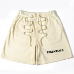 Essentials Letter Printed Cream Shorts